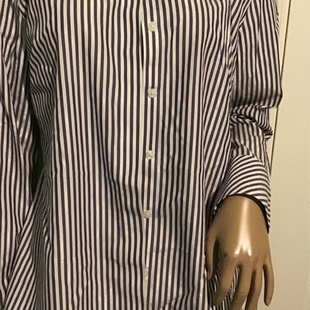 Chico's size 0 Button Up Blouse Striped With Gold